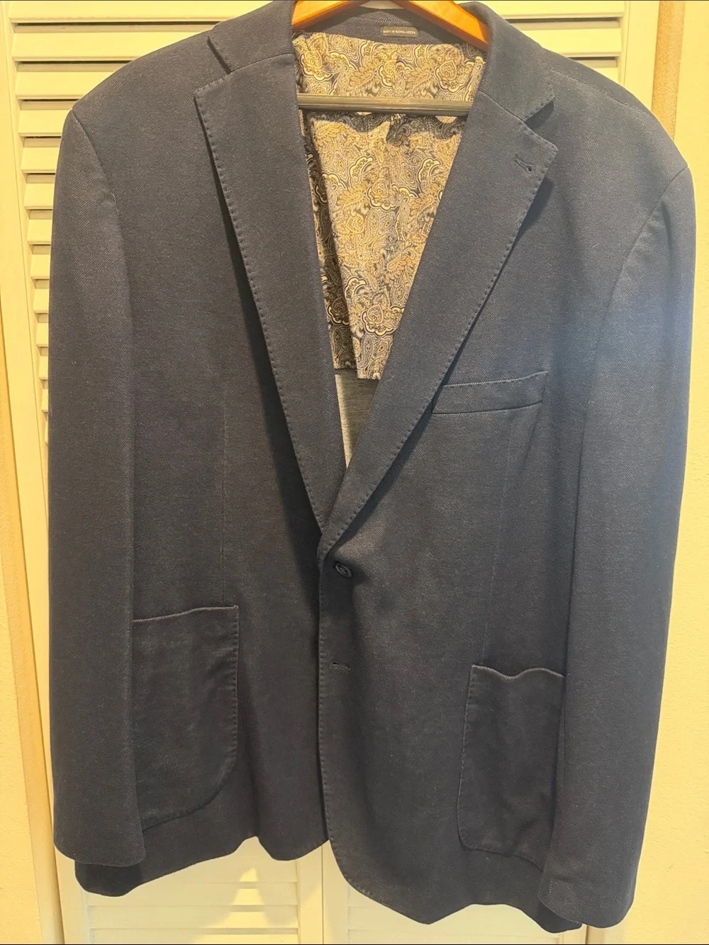 Men's Navy Blazer - Classic Single-Breasted Soft Suit Jacket